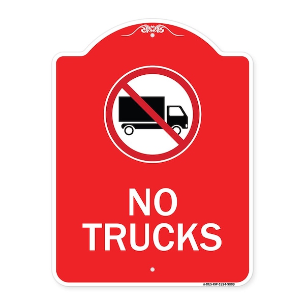 Signmission No Trucks With Graphic Heavy-Gauge Aluminum Architectural Sign, 24" H, RW-1824-9809 A-DES-RW-1824-9809 - main